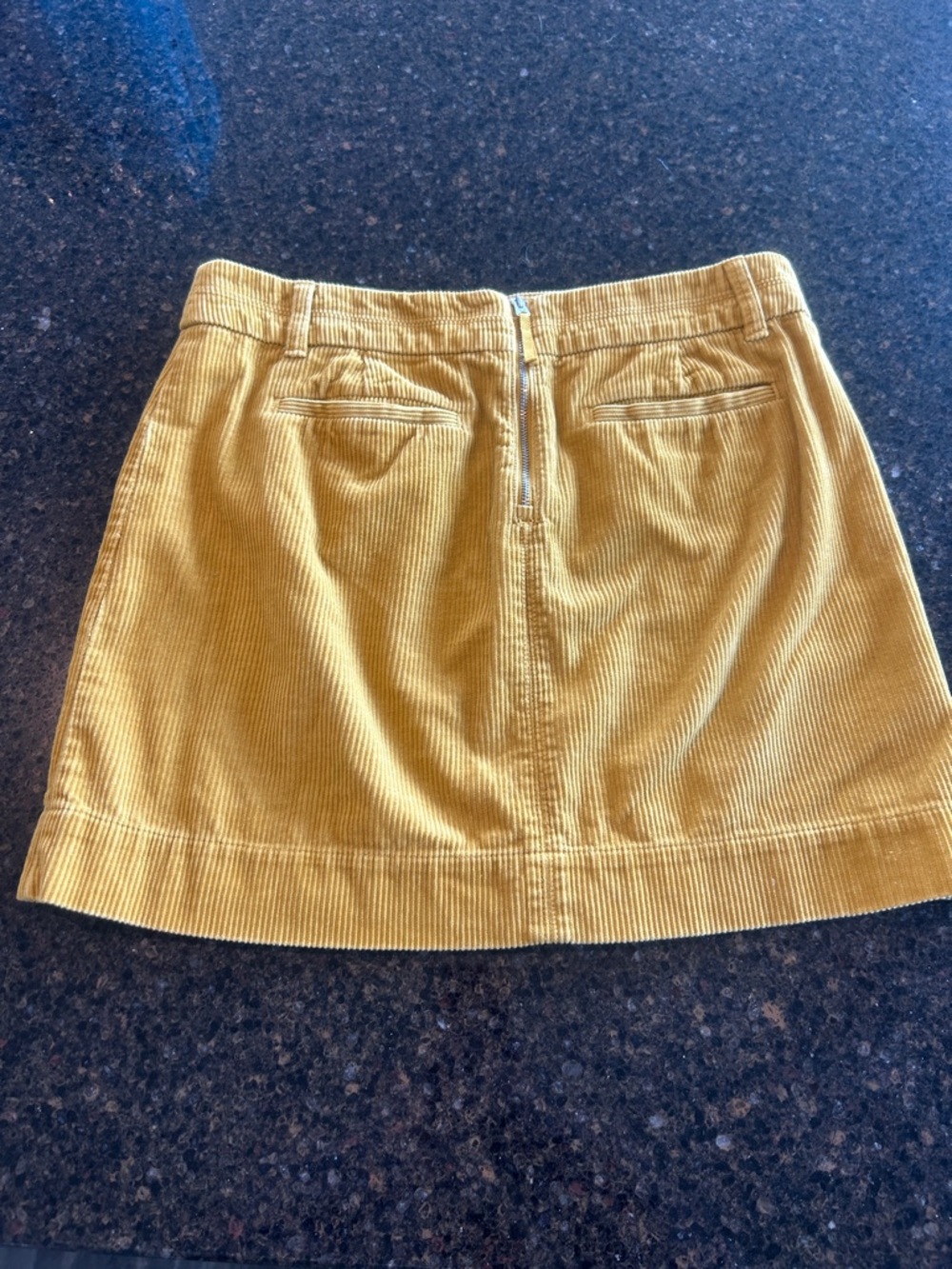 LOFT Mustard Yellow Corduroy Mini Skirt